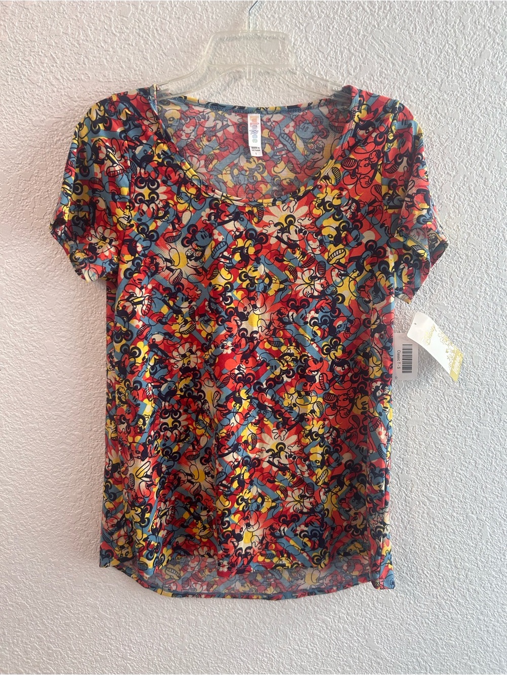 NWT Disney LuLaRoe Classic T Mickey Mouse All Over Print Tee Size S